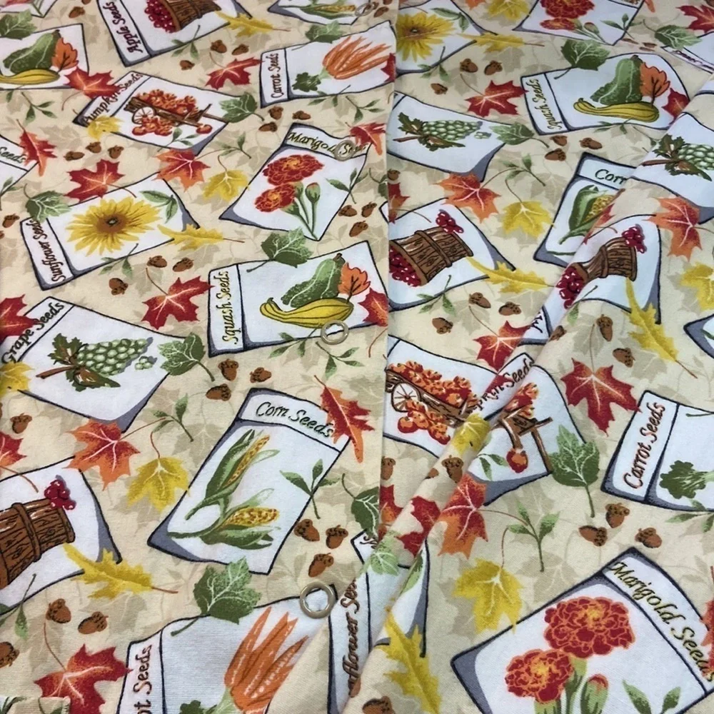 Stars of Best Medical Print (Garden Fresh) Tan Warm Up Jacket W/Knit Cuffs NWT